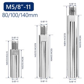Gasea 3 Packs M5/8-11 Thread Angle Grinder Extension Connecting Rod Rotary Extension Shaft Set 80mm 100mm 140mm