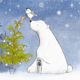 Anniversary House Tiflair Polar Bear and Penguin Pals Lunch Napkin 3 ply Pack of 20