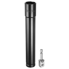 HARFINGTON Deep 6-Points Impact Socket 1/2" Drive 24mm Metric Socket 8" Length with 1/4" Hex Shank Adapter, CR-V Steel Socket Adapter Accessory Tool Set Kit for Hex Bolts Nuts