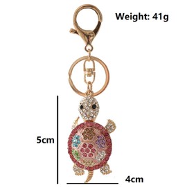 Turtle Keychain for Women, Cute Tortoise Key Chain for Girls, Sparkling Sea Turtle Key Ring, Funny Turtle Beach Keychains, Ocean Turtle Keyring, Rhinestone Turtle Animal Keychain Accessories Gift