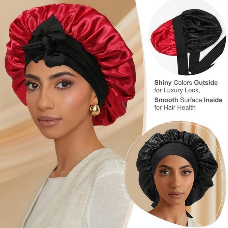 AWAYTR Satin Bonnet Silk Like Bonnets for Sleeping Sleep Cap