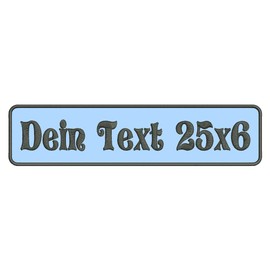 Rec2 Rectangular Patch for Your Desired Text – Many Colours and Sizes (25 x 6 cm)