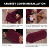 PrinceDeco Thick Velvet Stretch Armrest Covers for Chairs and Sofas