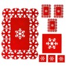 Posh Porschey Snowflake Dinner Table Runner, Red, Set of 4
