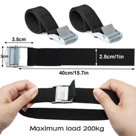Lashing Straps Short Tie Down Strap with Clamping Lock Set - 12 Pieces 40 cm Lashing Straps Lashing Strap Fastening Straps Adjustable Black for Bicycle Luggage Packages 2.5 x 40 cm