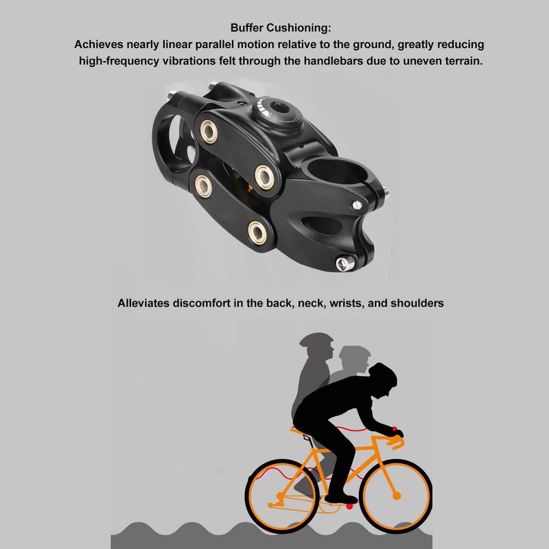 Suspension Stem for Bicycles Shock Absorbing Bike Handlebar Stem for