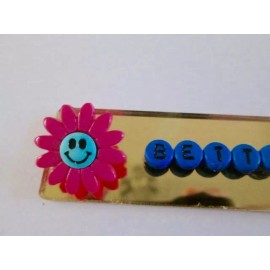 Unbranded ID NAME TAG MIRROR BADGE MAGNET OR PIN ,FLOWER,NURSE,