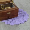 kilofly Crochet Cotton Lace Table Placemats Doilies Pack, 4pc, Purple,