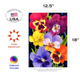 Toland 1112552 Pansy Perfection 12.5" x 18" Decorative Garden Flag (12.5" x 18")