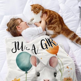 Kendt Throw Blanket for Kids,Girls,Sister,Daughter,Just A Girl Who Loves Mouse Blanket,Warm Fleece Soft Cozy Fuzzy Fluffy Blankets Throws(60"x50")