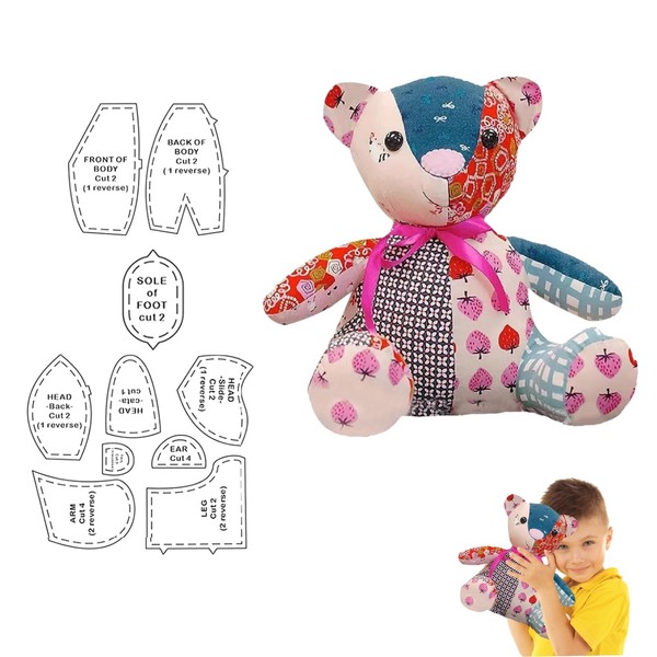 10PCS Memory Bear Template for Sewing Pattern Memory Bear Template Ruler Set Memory Bear Template Pattern Memory Bear Sewing Pattern Teddy Bear Patterns Sewing Memory Bear for Bedroom Living Room Bed