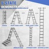 HBTower A Frame 3 Step Extension Ladder,11Ft Multi Position Ladder
