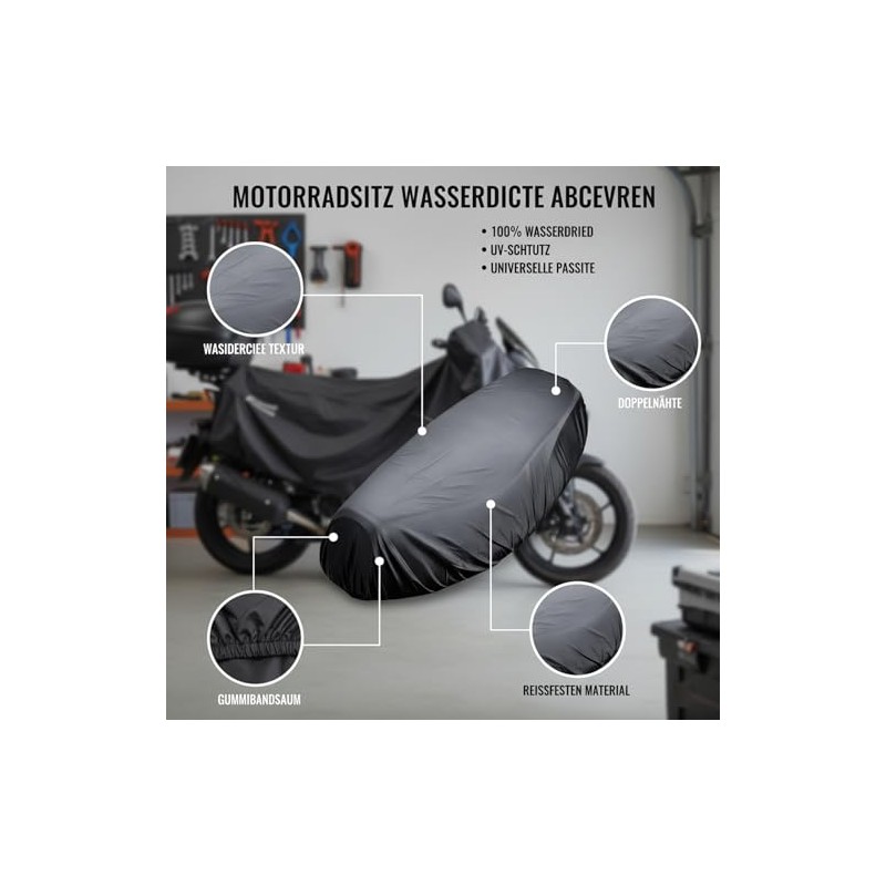 Motorcycle Seat Cover Universal 23.6 x 36.2 inches, Waterproof Oxford