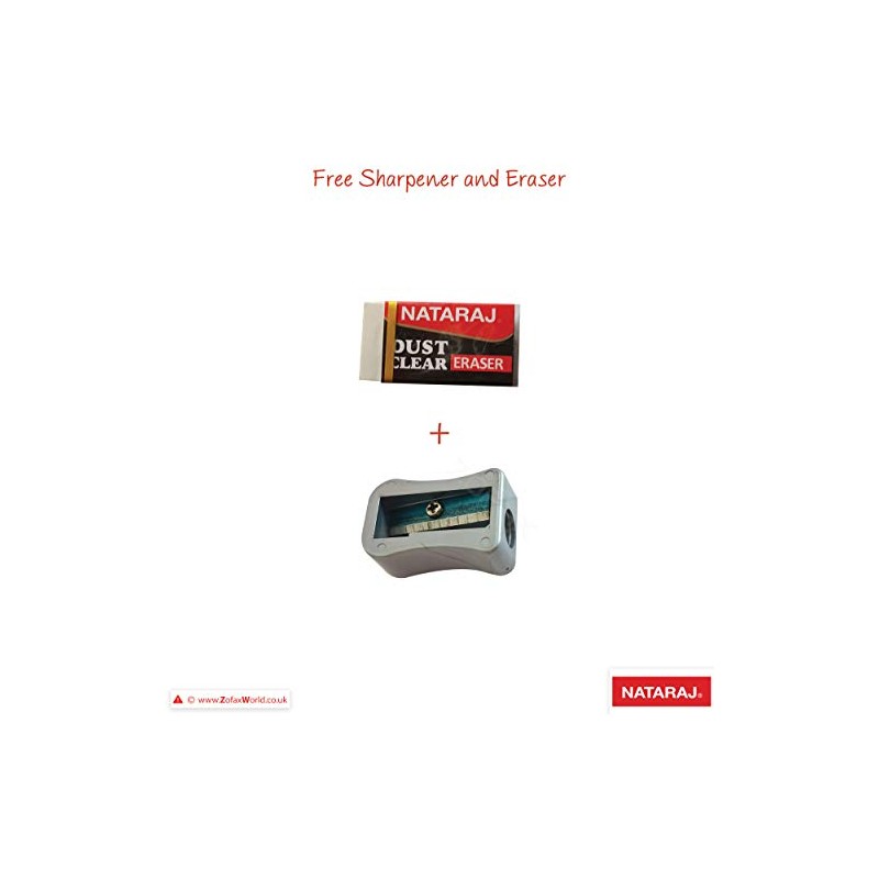 NATARAJ Easy Grip Triangular 10 Pencils Eraser Sharpener Pack –