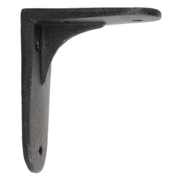 NACH Cast Iron Industrial Shelf Brackets 4 inch, Heavy Duty Shelf Brackets, Wall Shelf Brackets for Wood Shelves, Heavy Duty Floating Shelf Brackets, 2 Pack of Black Shelf Brackets, JS-90-423L