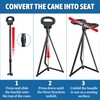 ALEVMOOM Walking Cane with Seat Folding Lightweight, 2-in-1 Cane Stool