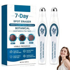 7 Day Spot and Acne Remover, Light Hydrating Essence for Face & Body, Precision Roller Applicator, All Skin Types (2 Pack)