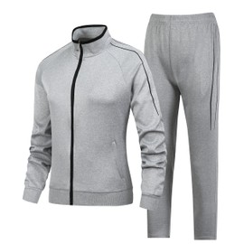 EXSDOWEE Women's 2 Pieces Athletic Tracksuit Full-Zip Workout Sweatsuit with Active Jackets and Pants