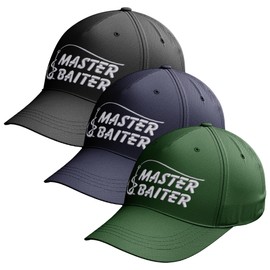 Purple Print House Embroidered Master Baiter Baseball Cap for Men Funny Fishing Retirement Fisherman Dad Grandad Hat Gift, One Size, Black