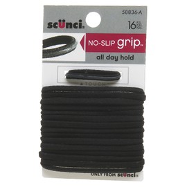 Scunci Black Elastic Hair Bands, 0.3 Oz