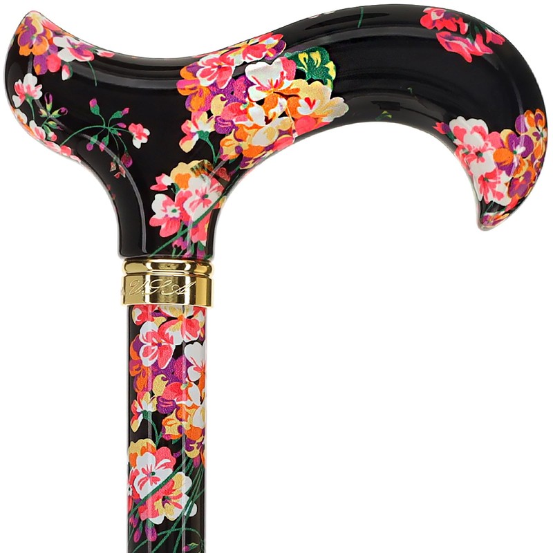 Midnight Floral Designer Walking Sticks for Men and Women –