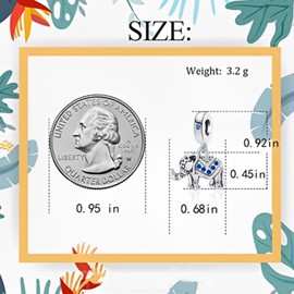 ZakiaHo Women Girls Blue Elephant Pendant Necklaces Dainty Birthday Christmas Jewellery Gifts