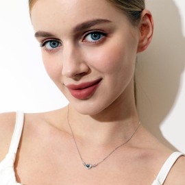 Moon Necklace for Women, Dainty Crescent Moon Star Planet Charm Necklace with Shinning Purple Glass, Minimalist Unique Pendant Jewelry for Girls - Rose Gold with Purple Gemstone