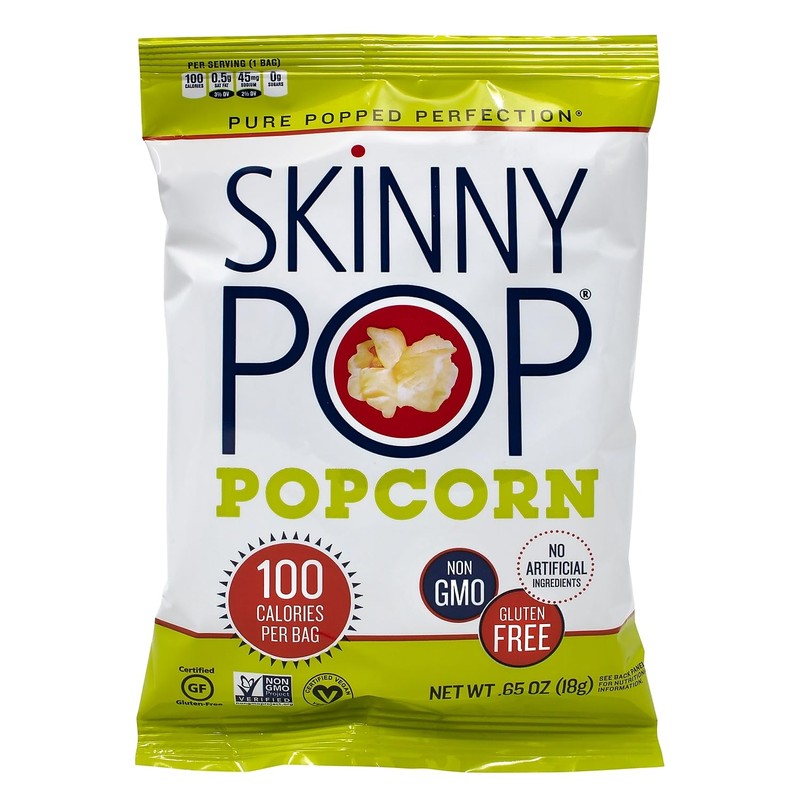 Skinny Pop Popcorn, 0.65 oz, 28-count