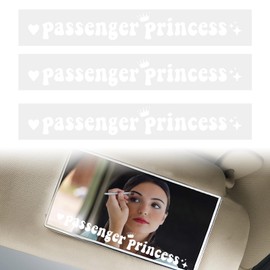 Passenger Princess Car Accessories, Gelapa 3PCS Funny Car Stickers and Decals for Car Window Rearview Mirror, Vinyl Letter Stickers, Cute Car Accessories for Girls Women Girlfriends-White