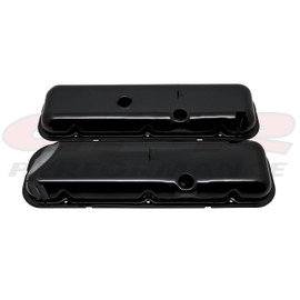 1965-72 Compatible/Replacement for CHEVY BIG BLOCK 396-427-454 SHORT OEM STYLE (RECESSED CORNER) STEEL VALVE COVERS - BLACK