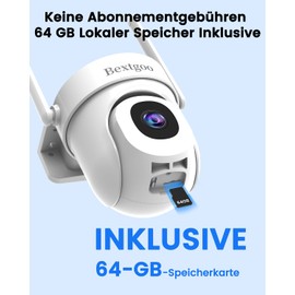 5MP Outdoor WiFi Security Camera with Card 32G 2 Pack Bextgoo 2.4/5GHz WiFi 360° Auto Tracking 24/7 Recording Human Detection Color Night Vision Bi-directional