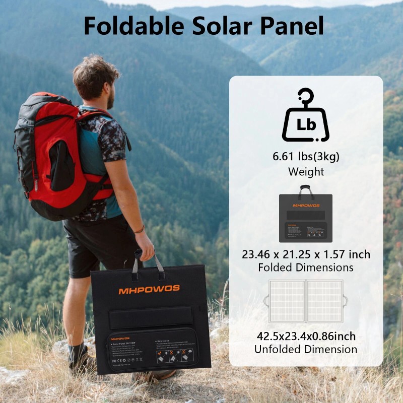 MHPOWOS Foldable Solar Panel Kit 110W for Ecoflow RIVER 2