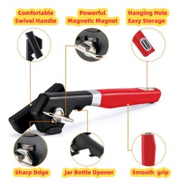 2024 best multifunctional hand Manual commercial can opener heavy duty Smooth Edge with Magnet, Side-Cut Safety Heavy Duty magnetic can opener,lid opener jar opener, can opener with magnet for lid