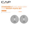 CAP Barbell Cast Iron Standard 1-Inch Weight Plate Set –