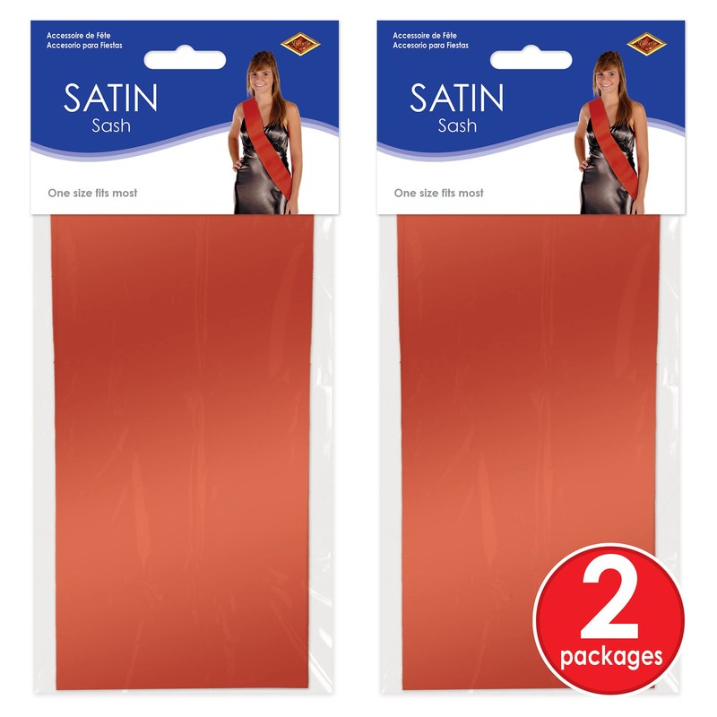 Beistle General Occasion Sashes, One Size, Red