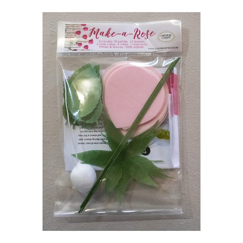 Crystal Candy Make-a-Rose Wafer-Paper Flower Kit, Pink