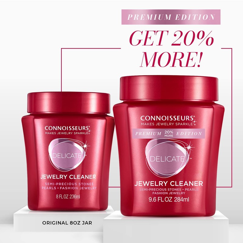 Connoisseurs Premium Edition Delicate Jewelry Cleaner Solution for Pearls, Gemstones,