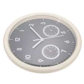 FUNOMOCYA Non Ticking Silent Wall Clock Thermometer and Hygrometer and Fog Design Accurate Temperature and Humidity Sensor for Home Office Kitchen and Living Spaces