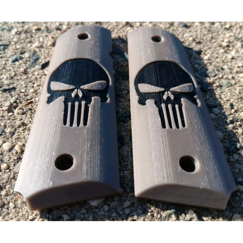Colt Full Size Colt 1911 Punisher Desert Tan Grips Kimber,