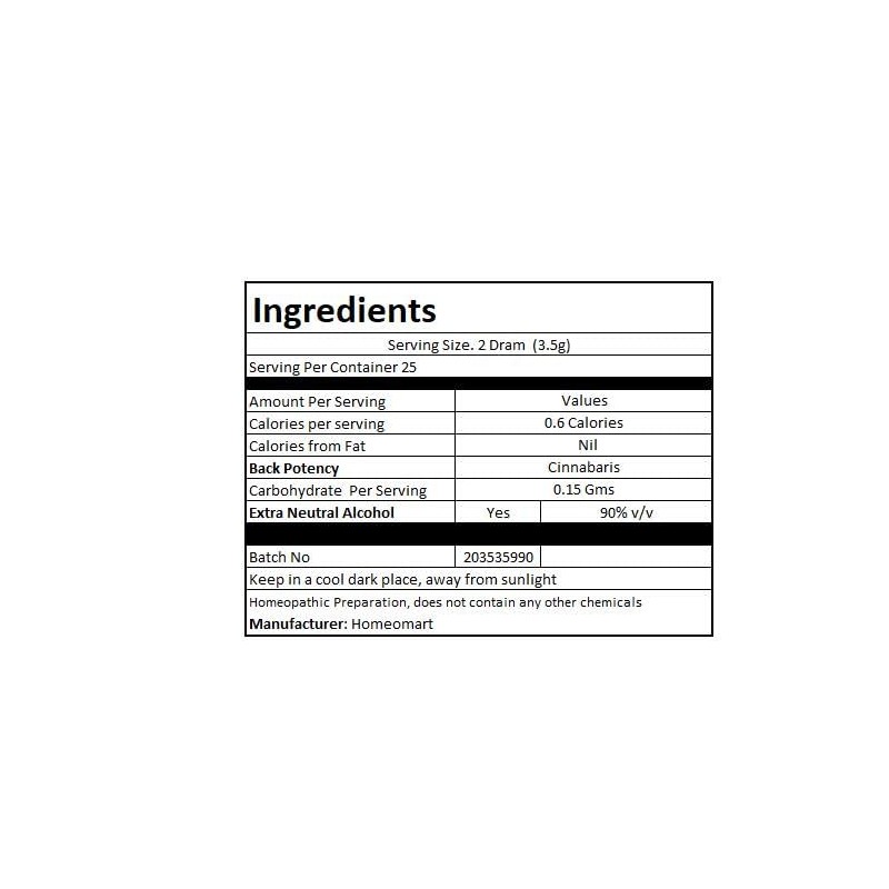 Homeomart.com Cinnabaris Homeopathy Pellets (Pills) in 30C Potency, Pack of