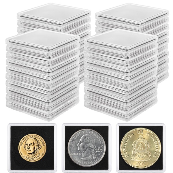 LDXDRU 50 Pack Coin Capsules, Plastic Coin Holders, Coin Protectors