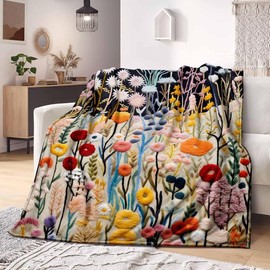 Floral Pattern Blanket, 1 Count Soft Throw Blanket, Air-conditioned Room Blanket, Warm Nap Blanket for Home & Office - Size: 50*60inch(130*150cm), pattern: Floral