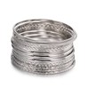 Bohemian Silver Bangle Bracelets Set for Women- Multi Layer Stackable