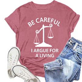 NEWKA Lawyer Shirts for Women Attorney Tshirt Law Advocate Tee Tops Pink