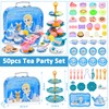 BBLTIFF Children's Tea Set, 50 Pieces Play Kitchen Accessories for