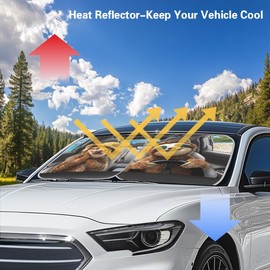 HUISEFOR Sloth Car Windshield Sunshade 2 Piece Funny Windshield Cover for Summer Heat Resistant Car Sun Visor for SUV Vehicle Sedan Truck 2025