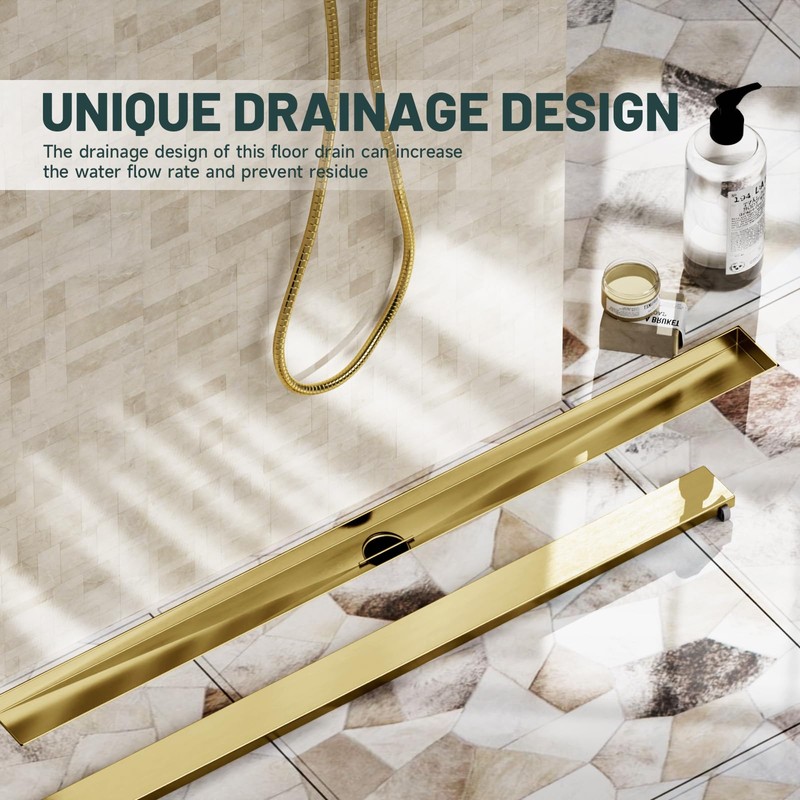 Greenspring 36-Inch Linear Shower Floor Drain, Stainless Steel Bathroom Floor