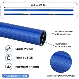 Sand Scoop with Long Carbon Fiber Handle,Heavy Duty Stainless Steel Metal Detecting Sand Scoop,Beach Metal Detecting Shovel for Underwater Treasure Hunting,Beach Sand Sifter Scoop(scoop4)