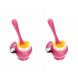 Joie Flamingo Egg Cup and Spoon Set, 2-Piece, Deep Pink, Cute Design, ABS Plastic