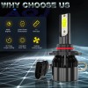 AQJ 9005 9006 LED Headlights Kit Combo Bulbs Blue 8000K